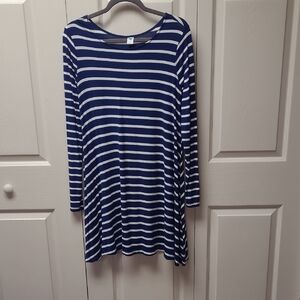 Old Navy Nautical, Coastal Navy and White Striped Women's long sleeve minidress